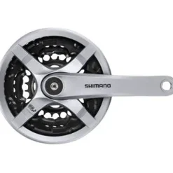 Shimano Tourney FC-TY501 Crankset - 170mm 6/7/8-Speed 42/34/24t Riveted Square Taper JIS Spindle Interface Silver