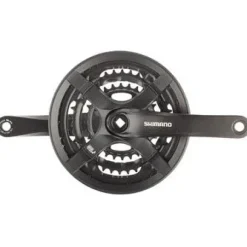 Shimano Tourney FC-TY501 Crankset - 170mm 6/7/8-Speed 42/34/24t Riveted Square Taper JIS Spindle Interface BLK