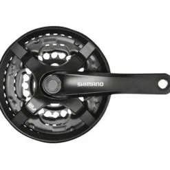 Shimano Tourney FC-TY501 Crankset - 175mm 6/7/8-Speed 42/34/24t Riveted Square Taper JIS Spindle Interface BLK