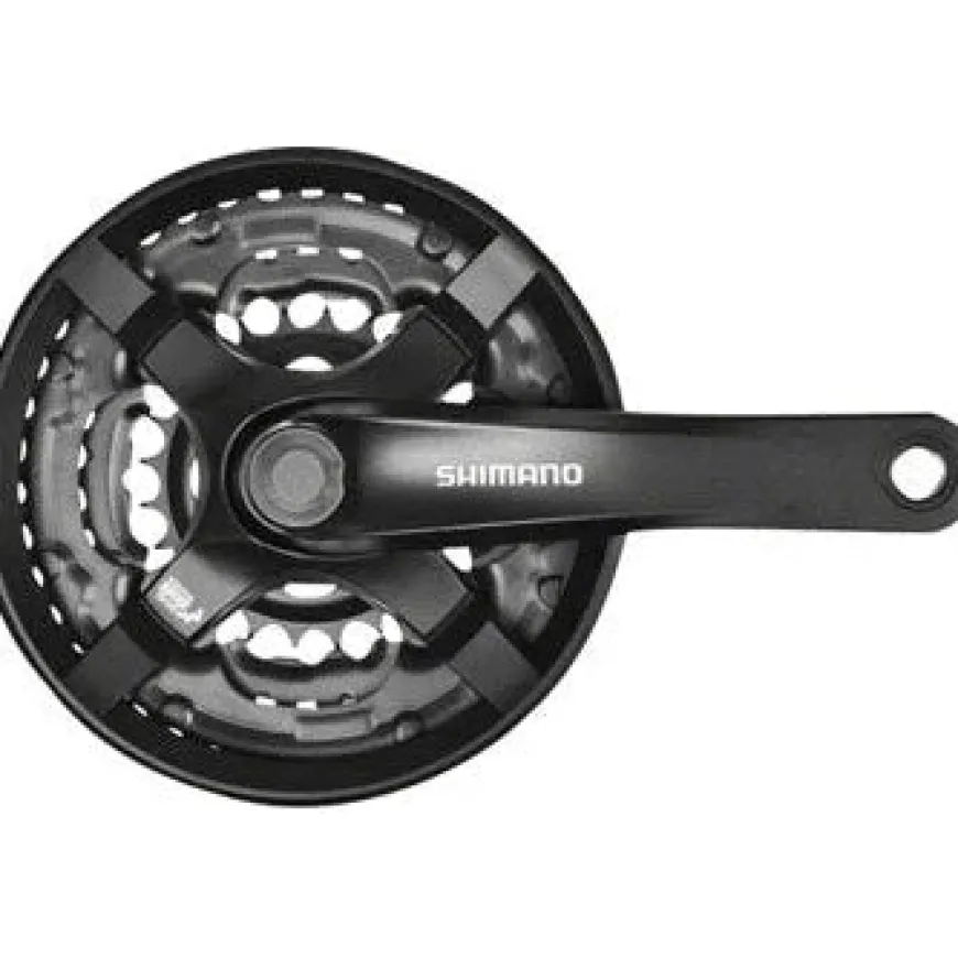 Shimano Tourney FC-TY501 Crankset - 175mm 6/7/8-Speed 42/34/24t Riveted Square Taper JIS Spindle Interface BLK