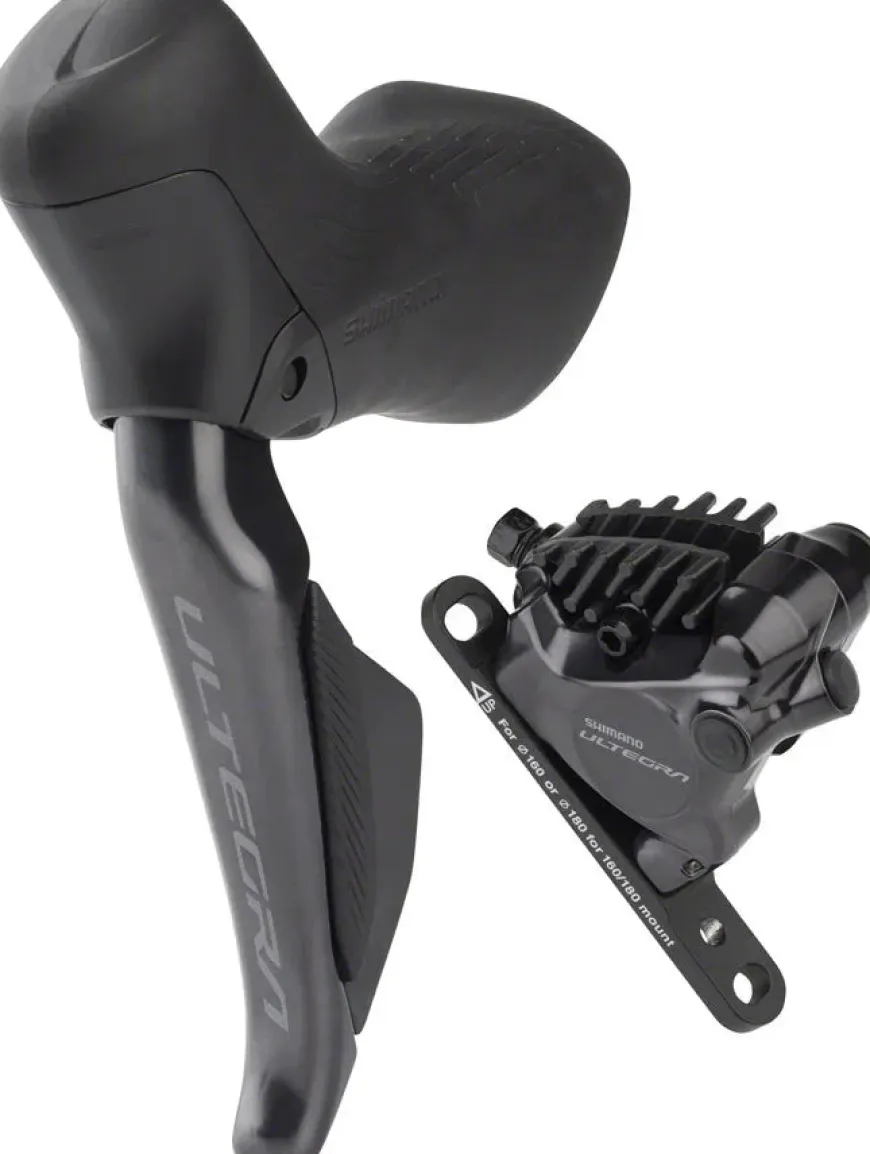 Shimano Ultegra ST-R8170E Di2 Shift/Brake Lever BR-R8170 Hydraulic Disc Brake Caliper - Left/Front 2x Flat Mount BLK