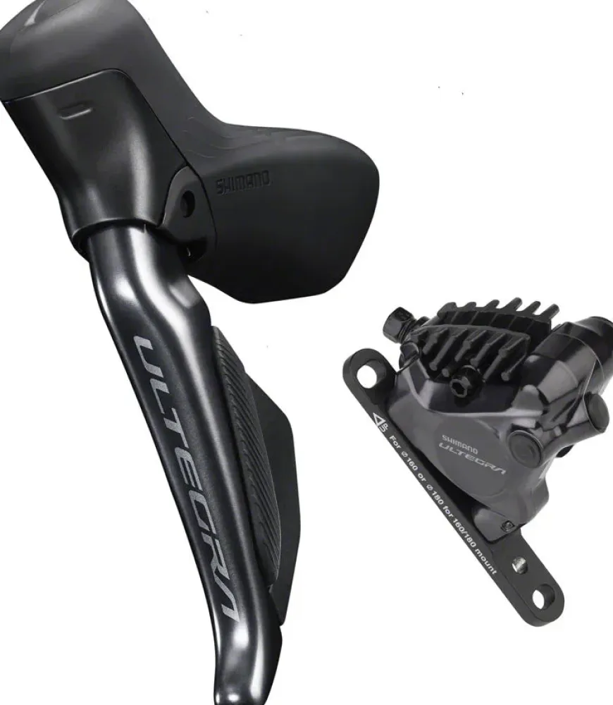 Shimano Ultegra ST-R8170F Di2 Shift/Brake Lever BR-R8170 Hydraulic Disc Brake Caliper - Left/Front 2x Flat Mount BLK