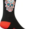 SockGuy Crew El Dia Socks - 6" Black Small/Medium