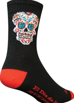 SockGuy Crew El Dia Socks - 6" Black Small/Medium