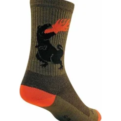 SockGuy Dinosaur Wool Cycling Socks - 6 inch