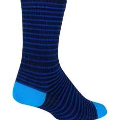 SockGuy Navy Stripes SGX Bike Socks - Blue