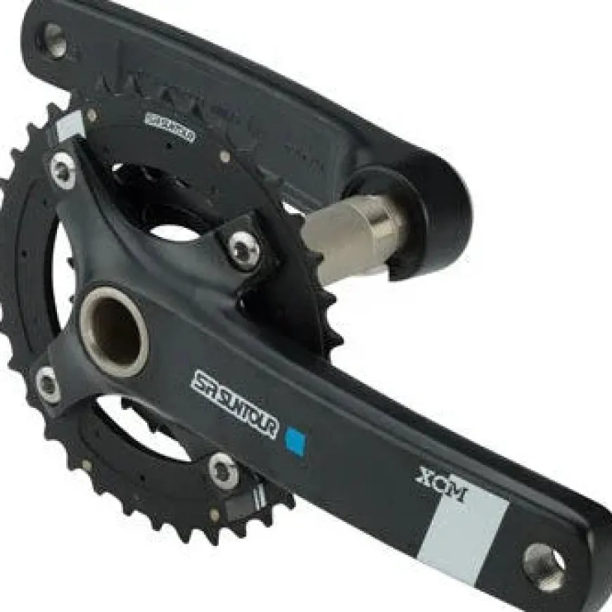 SR Suntour XCM-AX Bicycle Crankset - 175mm, 10-Speed, 36/22t, 104/64 BCD, Hollowtech II Spindle Interface