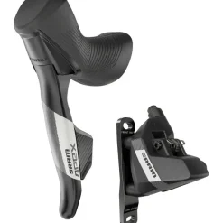 SRAM Apex AXS eTap Shift/Brake Lever and Hydraulic Disc Brake Caliper - Left/Front, 12-Speed, Flat Mount, 20mm Offset, Black, D1