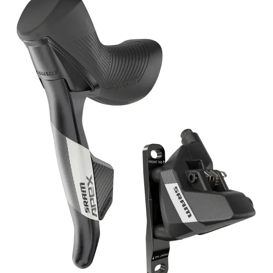 SRAM Apex AXS eTap Shift/Brake Lever and Hydraulic Disc Brake Caliper - Left/Front, 12-Speed, Flat Mount, 20mm Offset, Black, D1