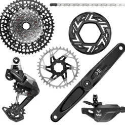 SRAM Eagle 90 Ebike Groupset - 165mm Brose 36T Clip-on Guard Chain XS-1275 10-52t Single Click Shifter Rear Derailleur