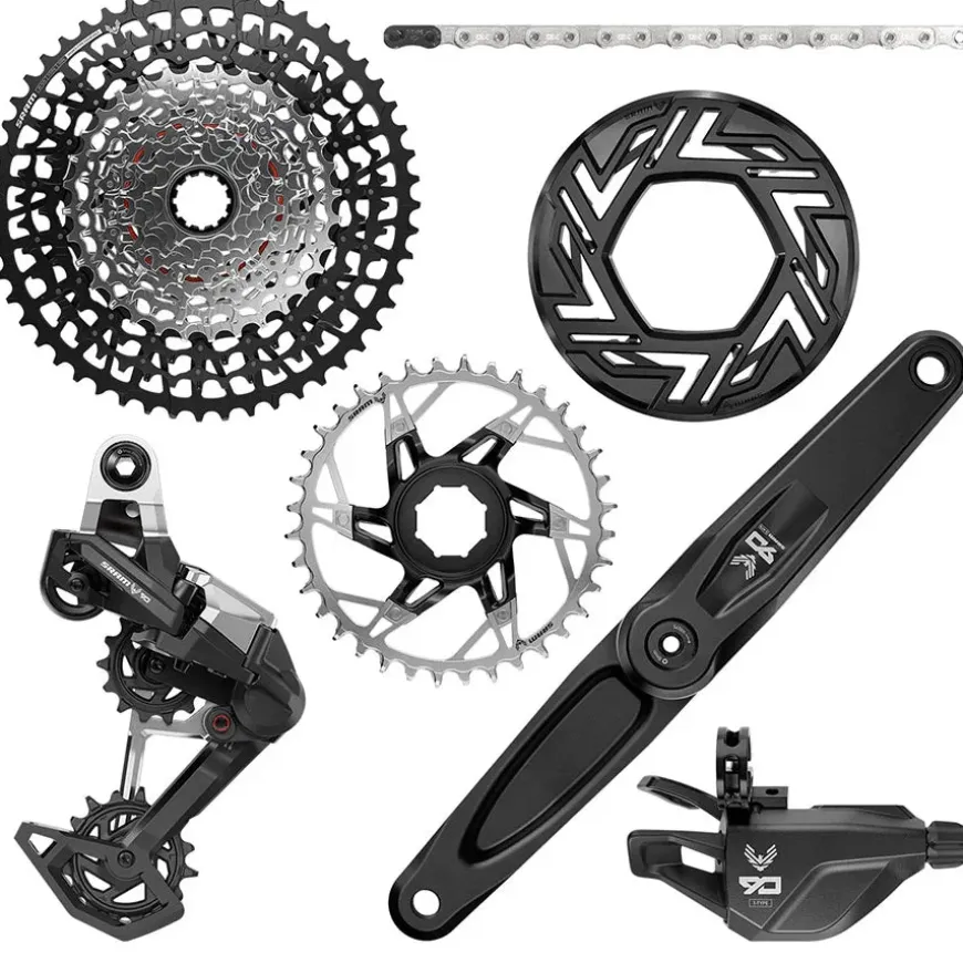 SRAM Eagle 90 Ebike Groupset - 165mm Brose 36T Clip-on Guard Chain XS-1275 10-52t Single Click Shifter Rear Derailleur