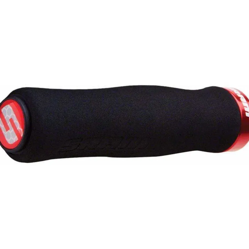 SRAM Foam Contour Grips - Black/Red Lock-On