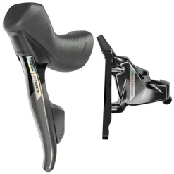 SRAM Force AXS HRD eTap Shift/Brake Lever Hydraulic Disc Brake Caliper - Left/Front Flat Mount 20mm Offset Iridescent Gray/Blk D2