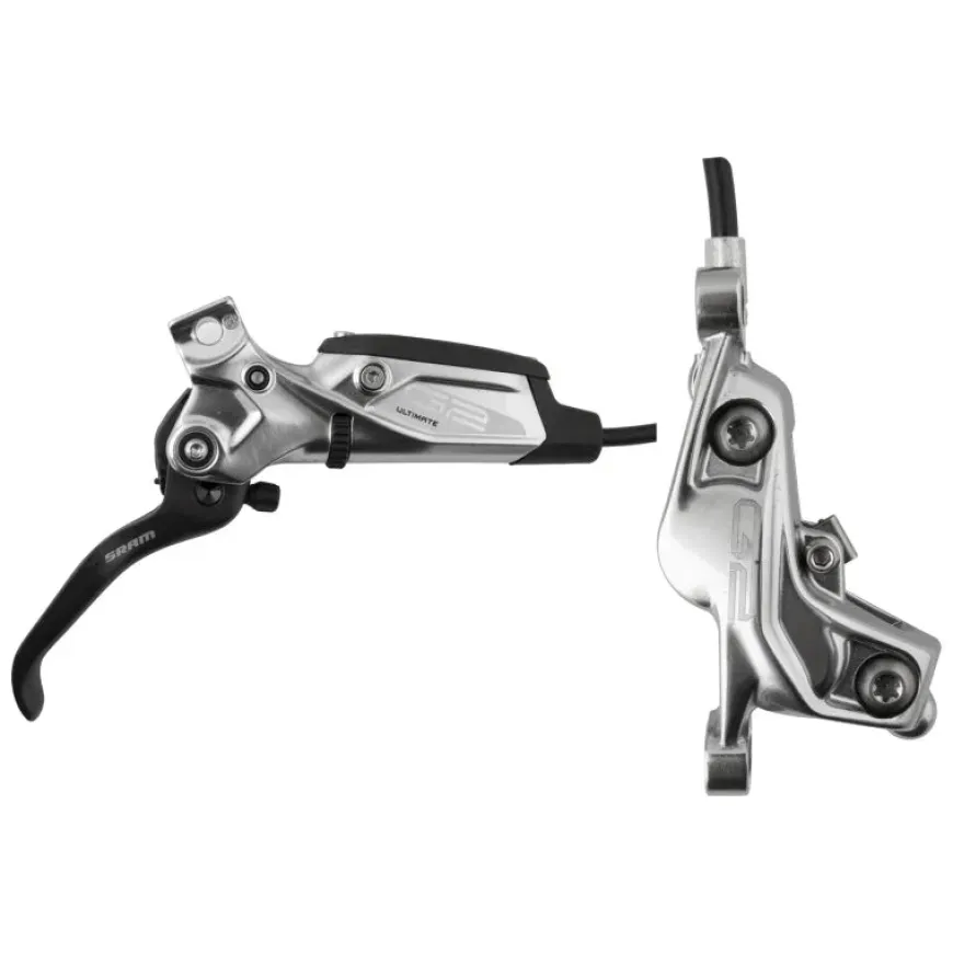 SRAM G2 Ultimate Disc Brake Lever - Rear Hydraulic Post Mount Carbon Lever Titanium Hardware Polar Grey Anodized A2