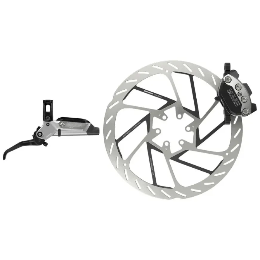 SRAM Maven Ultimate Stealth Disc Brake Lever - Front Post Mount 4-Piston Aluminum Lever Titanium Hardware BLK/Silver A1
