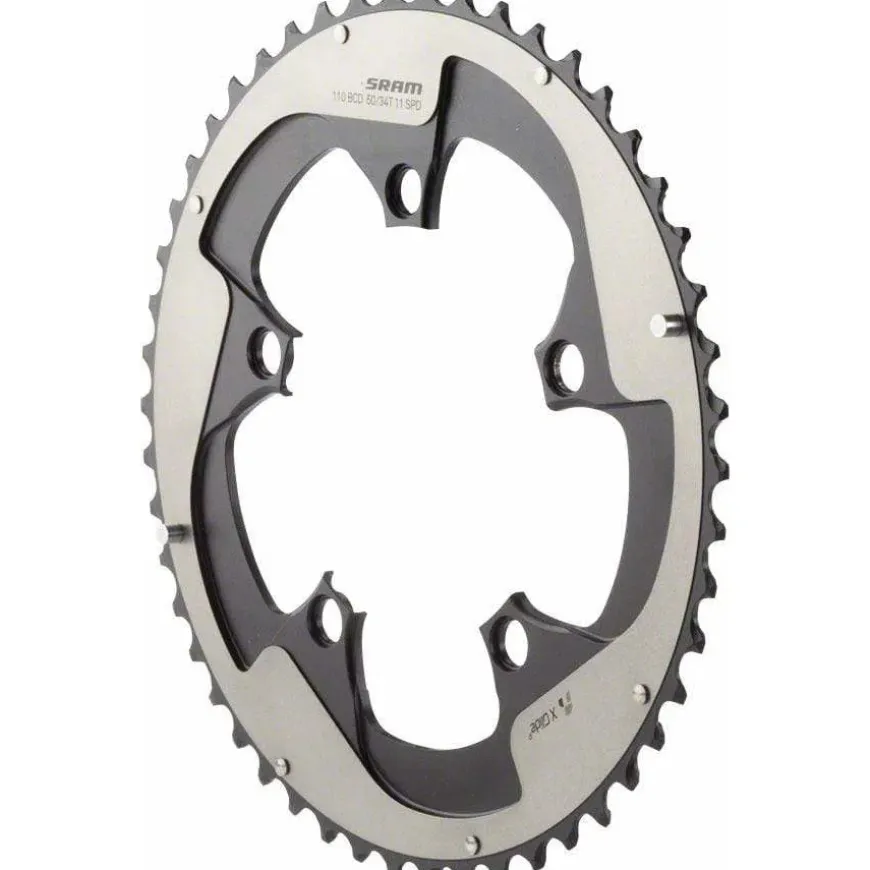 SRAM Red 22 50T 110mm BCD YAW Chainring Gray Hidden Non-Hidden Bolt Use 34T