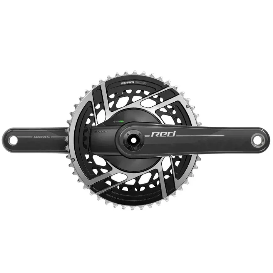SRAM RED AXS Power Meter Crankset - 165mm 2x 12-Speed 50/37t 8-Bolt Direct Mount DUB Spindle Interface Natural Carbon E1