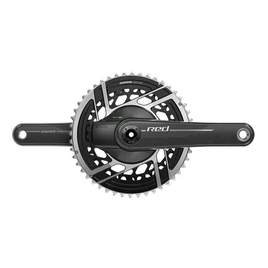 SRAM RED AXS Power Meter Crankset - 160mm 2x 12-Speed 48/35t 8-Bolt Direct Mount DUB Spindle Interface Natural Carbon E1