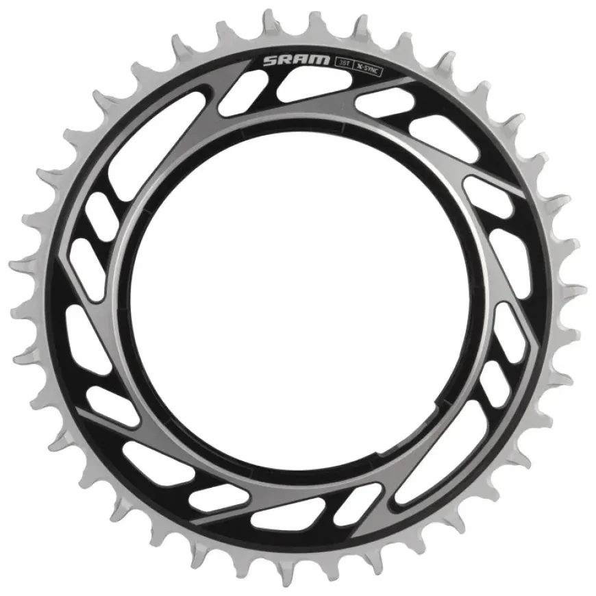 SRAM RED XPLR X-Sync Thread Mount Chainring - 38t 12/13-Speed Thread Mount For RED XPLR AXS PM Spider 6.5mm Offset BLK/Silver E1