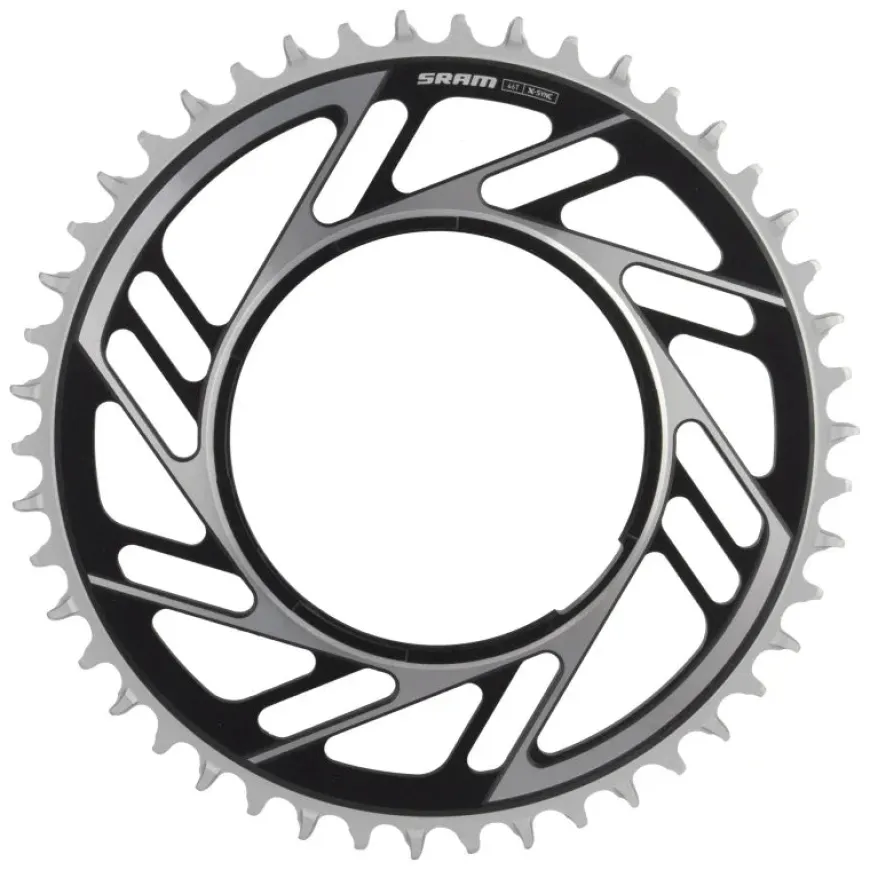 SRAM RED XPLR X-Sync Thread Mount Chainring - 46t 12/13-Speed Thread Mount For RED XPLR AXS PM Spider 6.5mm Offset BLK/Silver E1