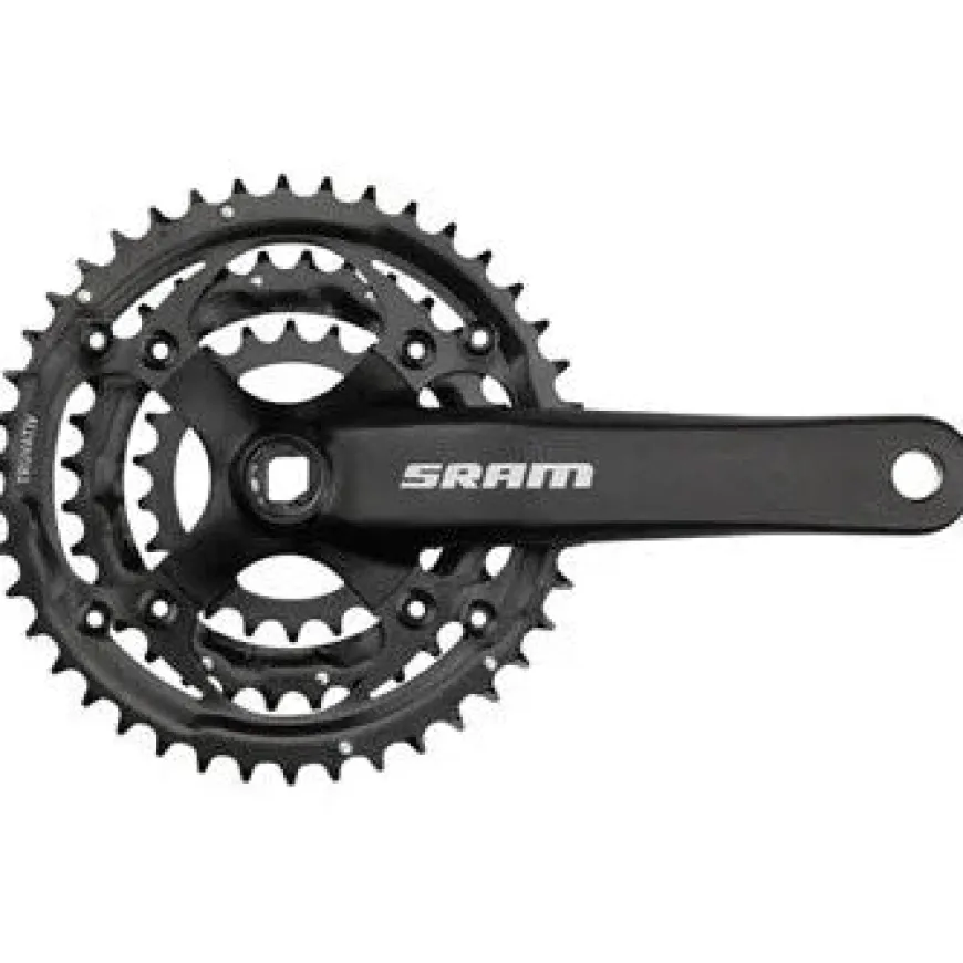 SRAM S-600 Bicycle Crankset - 175mm, 8-Speed, 42/32/22t, 104/64 BCD, Square Taper JIS Spindle Interface