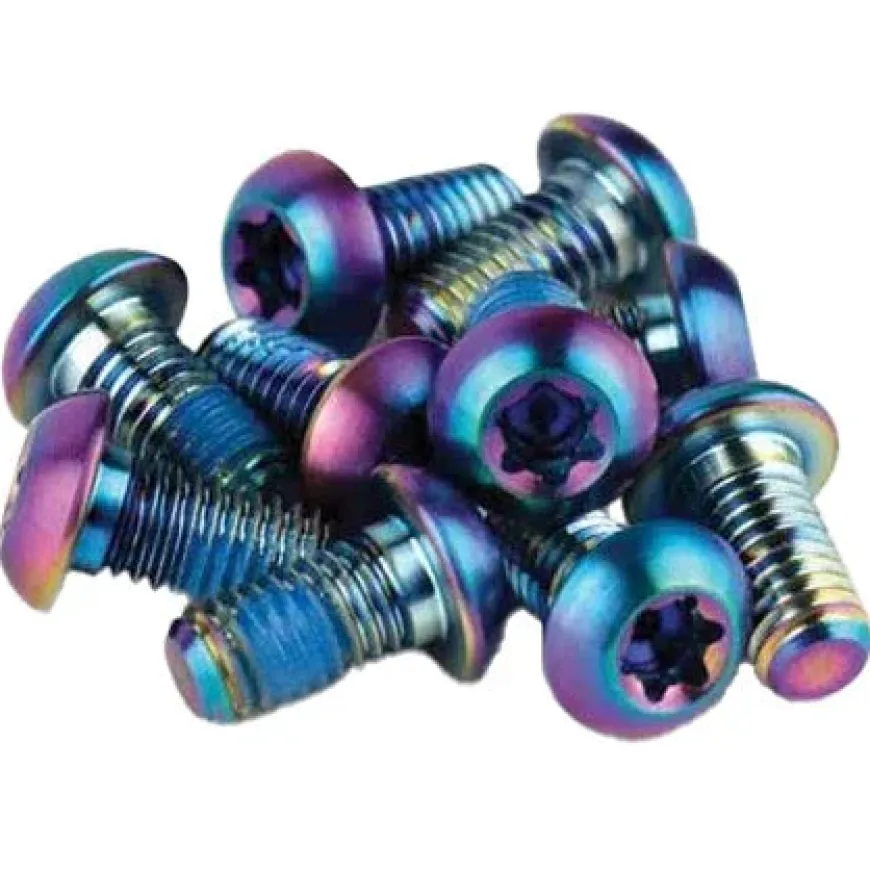 SRAM Titanium T25 Rotor Bolt Kit - Rainbow Set of 12