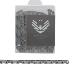 SRAM XX Eagle T-Type Flattop Chain - 12-Speed 126 Links Hollow Pin Includes PowerLock Connector PVD Coated Silver