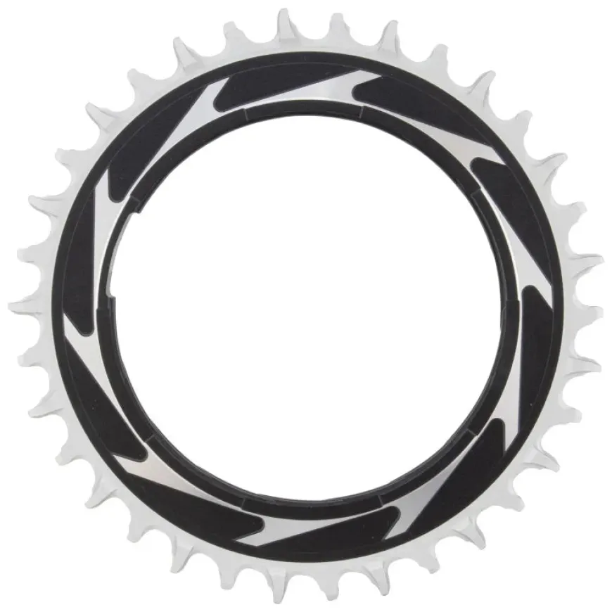 SRAM XX SL Eagle T-Type Thread Mount Chainring - 34t 12-Speed Thread Mount For XX SL PM Spider 3mm Offset Aluminum BLK/Silver
