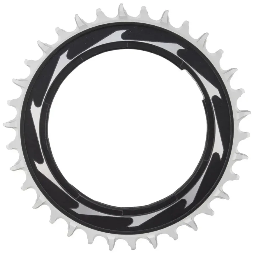 SRAM XX SL Eagle T-Type Thread Mount Chainring - 34t 12-Speed Thread Mount For XX SL PM Spider 0mm Offset Aluminum BLK/Silver