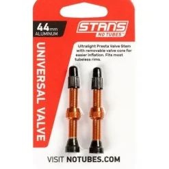 Stan's No Tubes Stans Alloy Valve Stems - 44mm Pair Orange
