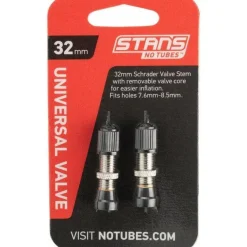 Stan's No Tubes Stans Tubeless Universal Valve Stems - Brass 32mm Universal Schrader Pair