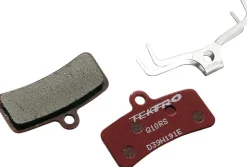 Tektro Q10RS Disc Brake Pad - Resin For Use With 4-Piston Calipers Red
