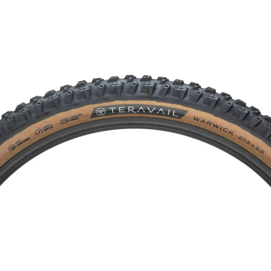 Teravail Warwick Tire - 27.5 x 2.5 Tubeless Folding Tan Light Supple Fast Compound