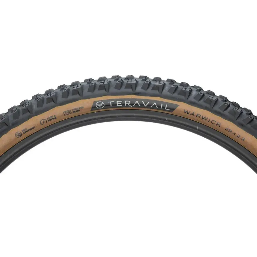 Teravail Warwick Tire - 29 x 2.3 Tubeless Folding Tan Durable Grip Compund