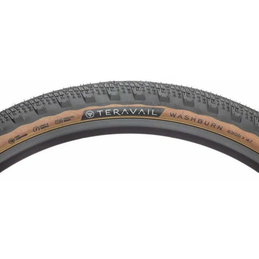 Teravail Washburn Tire - 650b x 47 Tubeless Folding Tan Light and Supple