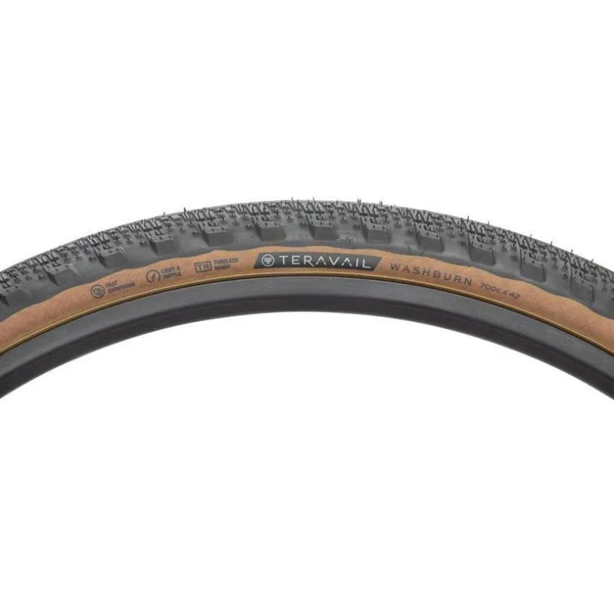 Teravail Washburn Tire - 700 x 42 Tubeless Folding Tan Light and Supple