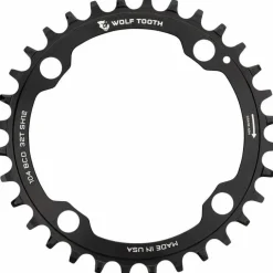 Wolf Tooth 104 BCD Chainring, 4-Bolt, Requires Shimano 12-Speed Hyperglide+ Chain, Black
