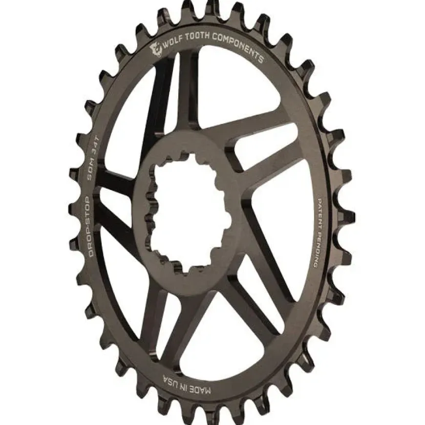 Wolf Tooth Direct Mount Chainring - 30t SRAM Direct Mount Drop-Stop A For SRAM 3-Bolt Cranksets 6mm Offset BLK