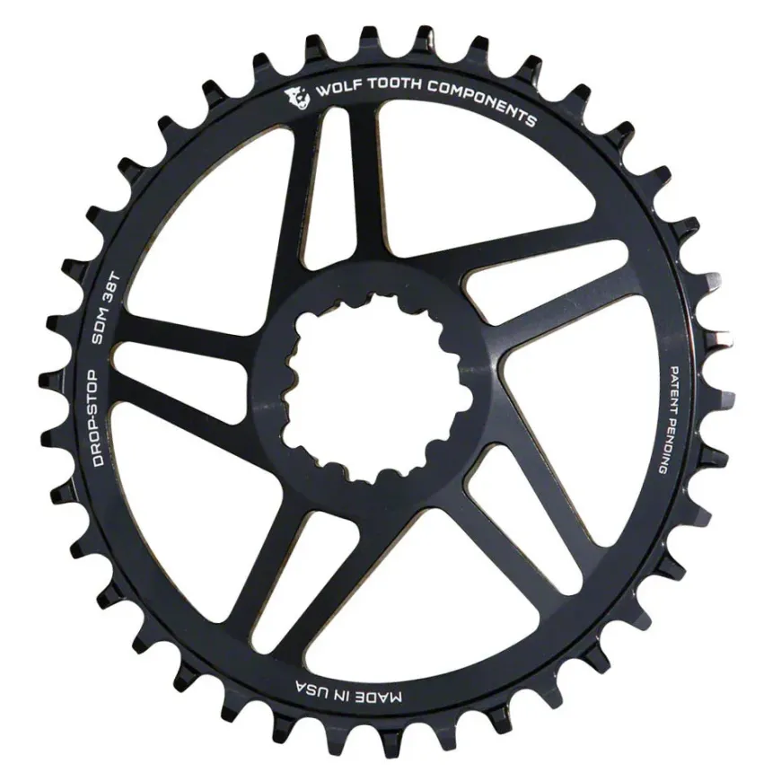 Wolf Tooth Direct Mount Chainring - 40t SRAM Direct Mount For SRAM 3-Bolt 6mm Offset Drop-Stop B Flattop Compatible BLK