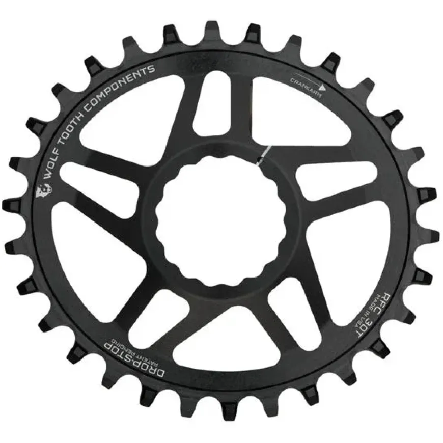Wolf Tooth Elliptical Direct Mount Chainring - 28t RaceFace/Easton CINCH Direct Mount Drop-Stop 6mm Offset BLK