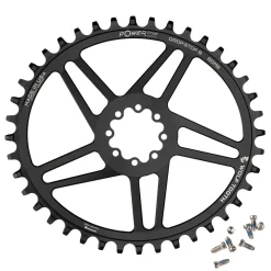 Wolf Tooth Elliptical Direct Mount Chainring - 38t SRAM Direct Mount Drop-Stop B For SRAM 8-Bolt Cranksets 6mm Offset BLK