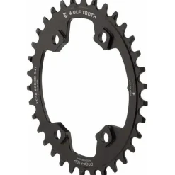 Wolf Tooth Elliptical Shimano 110 Asymmetric BCD Chainring, 4-Bolt, Drop-Stop, For Shimano Cranks