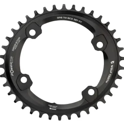Wolf Tooth Elliptical Shimano 110 Asymmetric BCD Chainring - 42t 110 Asymmetric BCD 4-Bolt Drop-Stop For Shimano GRX Cranks BLK