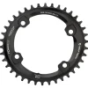 Wolf Tooth Elliptical Shimano 110 Asymmetric BCD Chainring - 38t 110 Asymmetric BCD 4-Bolt Drop-Stop For Shimano GRX Cranks BLK