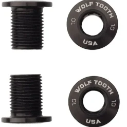 Wolf Tooth Set of Chainring Bolts 104 x 30T Rings 10 mm long 4-Pieces BLK