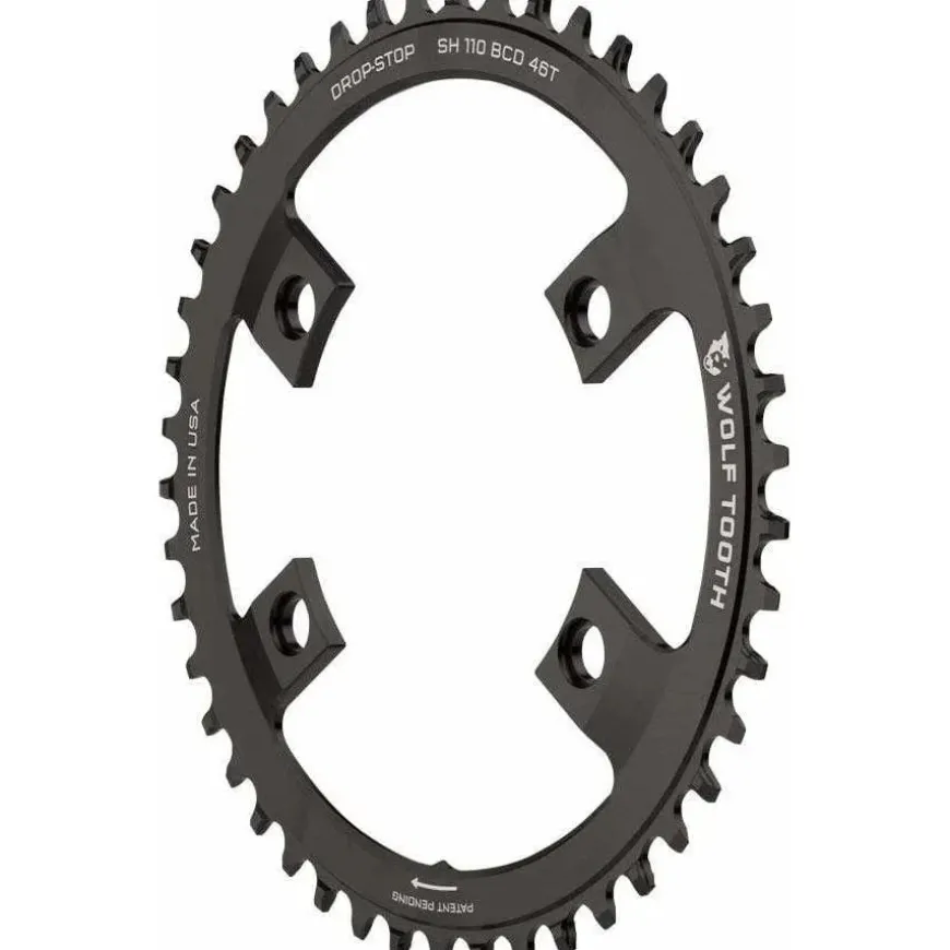Wolf Tooth Shimano 110 Asymmetric BCD Chainring , 4-Bolt, Drop-Stop, For Shimano Cranks
