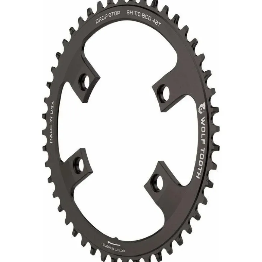 Wolf Tooth Shimano 110 Asymmetric BCD Chainring , 4-Bolt, Drop-Stop, For Shimano Cranks