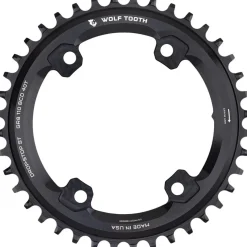 Wolf Tooth Shimano 110 Asymmetric BCD Chainring - 40t 110 Asymmetric BCD 4-Bolt Drop-Stop ST For Shimano GRX Cranks BLK