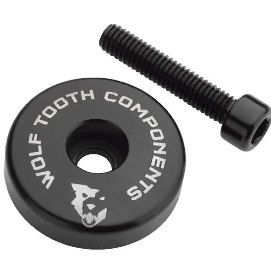 Wolf Tooth Ultralight Stem Cap with Integrated 5mm Spacer - Black