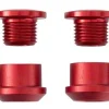 Wolf Tooth 1x Chainring Bolt Set - 6mm Dual Hex Fittings Set/4 Red